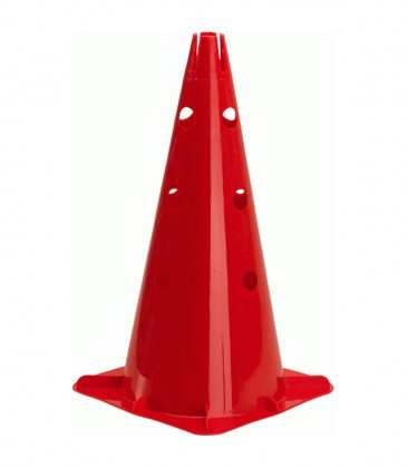 Cono rosso forato scanalato, altezza 46 cm